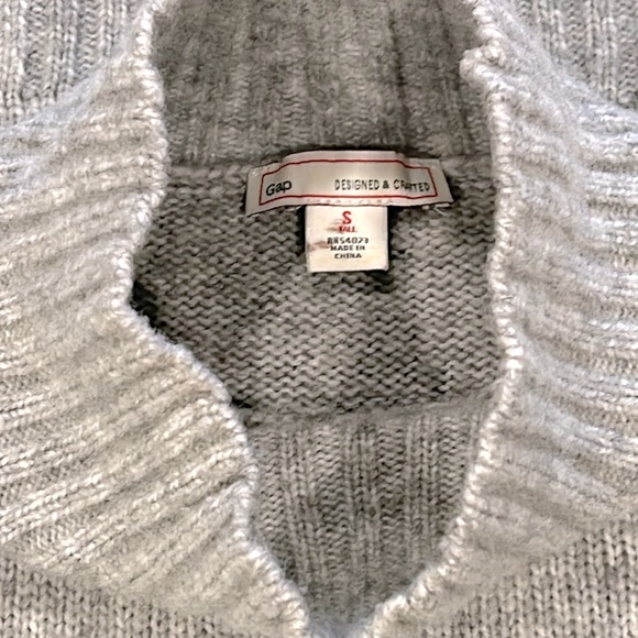 The Gap Loose Knit Oversized Tunic Vintage Sweater Light Heather Gray Small Tall - Picture 3 of 9
